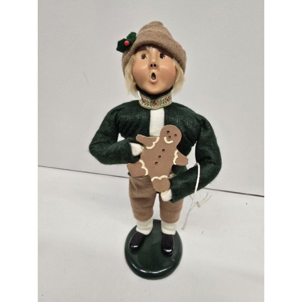 Vintage Byers Choice Retired 1993 Boy with Gingerbread Cookie